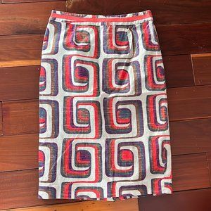 Pink and White Patterned Boden Skirt